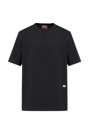 Diesel【送料込】T-ADJUST OD T-SHIRT A178800CLBR-9XX Men's T-shirt with metallic Oval D | Black | Diesel